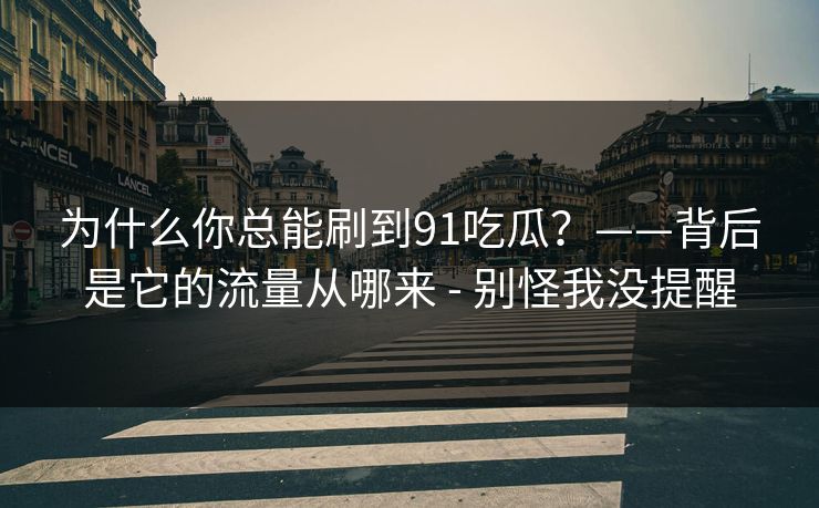 为什么你总能刷到91吃瓜?——背后是它的流量从哪来 - 别怪我没提醒